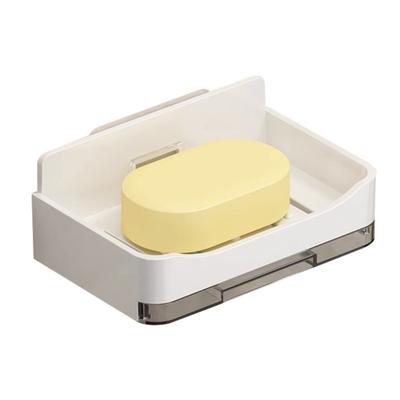 Practical Shower Soap Holder Rack Sponge Dispenser with Hanging Hook Plastic Drain Tray For Countertop Bathroom Use