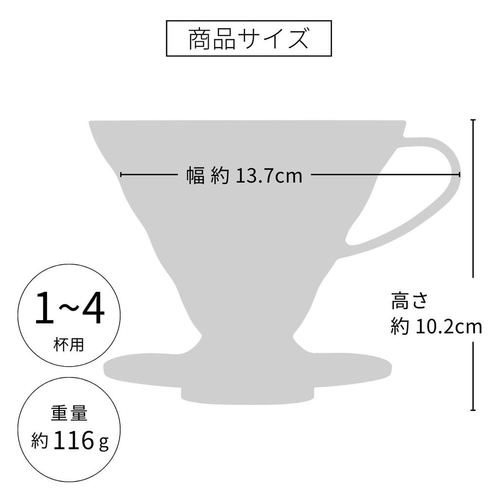 HARIO V60 Pour-Over Dripper 02 Clear Tritan Coffee Coffee Drip for 1-4 Cups, Conical Shape, BPA-Free, Dishwasher Safe, Made in Japan VDTA-02-T