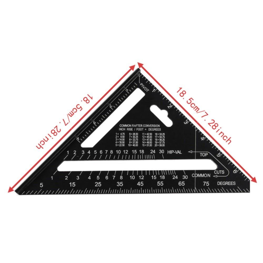 Rapporteur d'Angle Triangulaire pour Toiture 90/45 Degrés Règle Triangle Métallique 7 Pouces Pour Charpente
