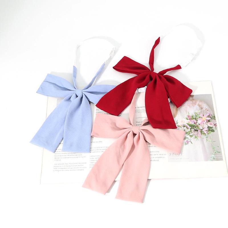 JK School Uniform Sailor Suit Small Long Handle Collar Flower Solid Color Twill Pointed Bow Tie