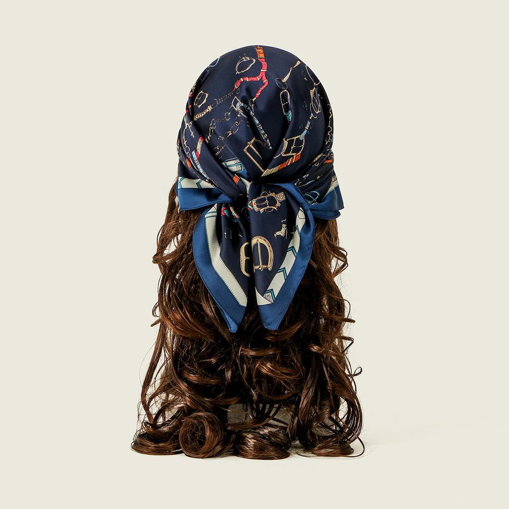 90*90cm Leopard Printed Square Scarf Women Luxury Designers Scarf Fashion Dot Headband Matte Soft Satin Hair Band Handkerchief