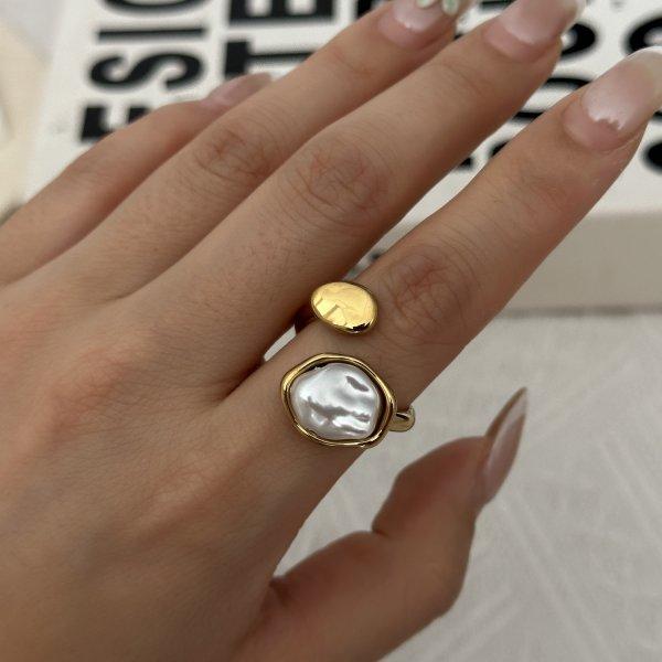 Vintage Natural Stone Stainless Steel Rings for Women Men Trendy Gold Plated Hollow Geometric Ring Finger Accessories Jewelry