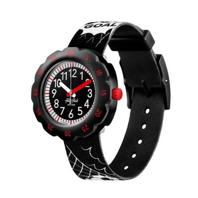 Flik Flak Σειρά Feifei κίνημα χαλαζία αδιάβροχο 30 μέτρα unisex Ελβετικό ρολόι 34,75mm μαύρο καντράν πλαστική κάσα υφασμάτινο λουράκι ZFPSP064