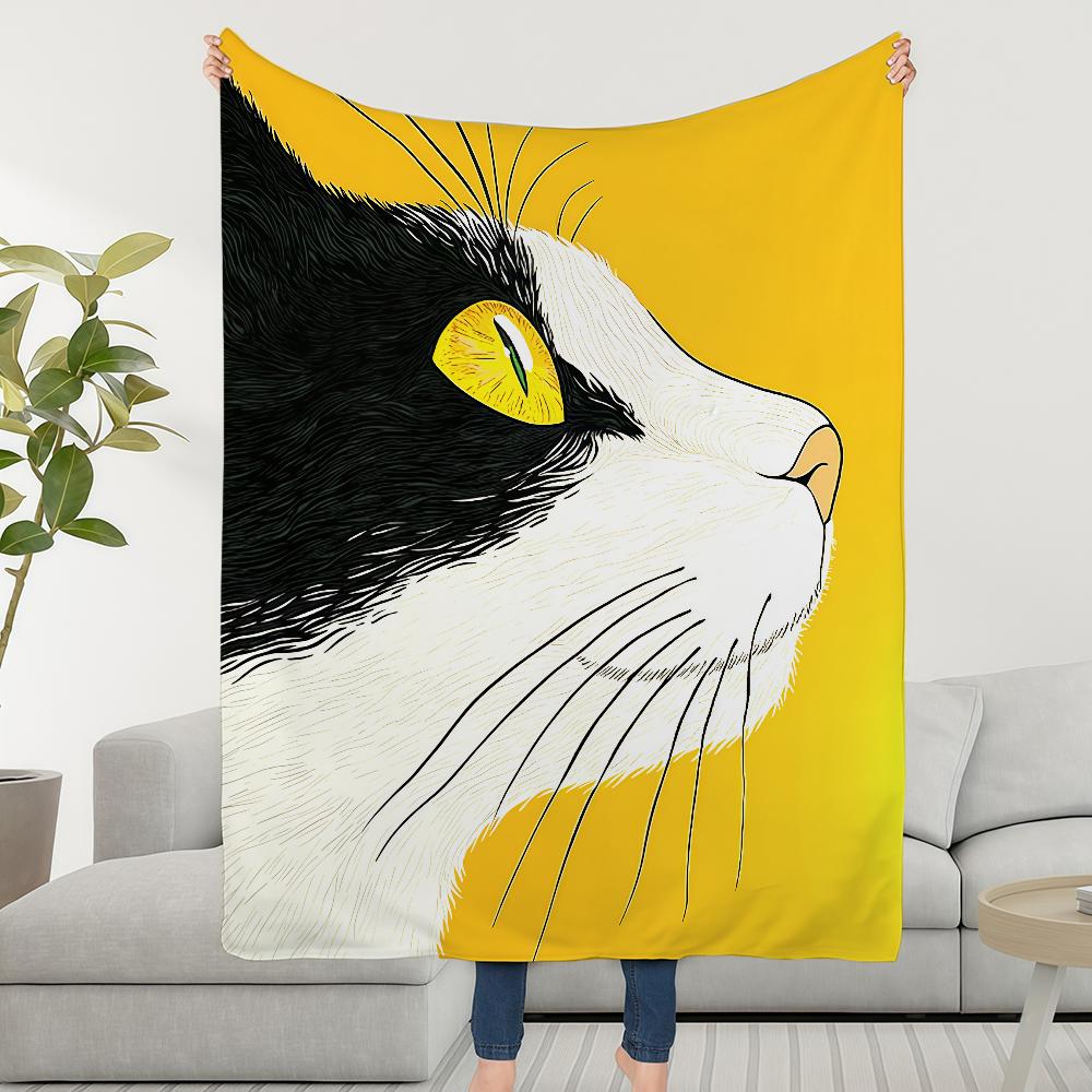 Blanket Throw Super Cosy Cool Plush Living Room Sofa Cat Art Couch Childish Birthday Gifts