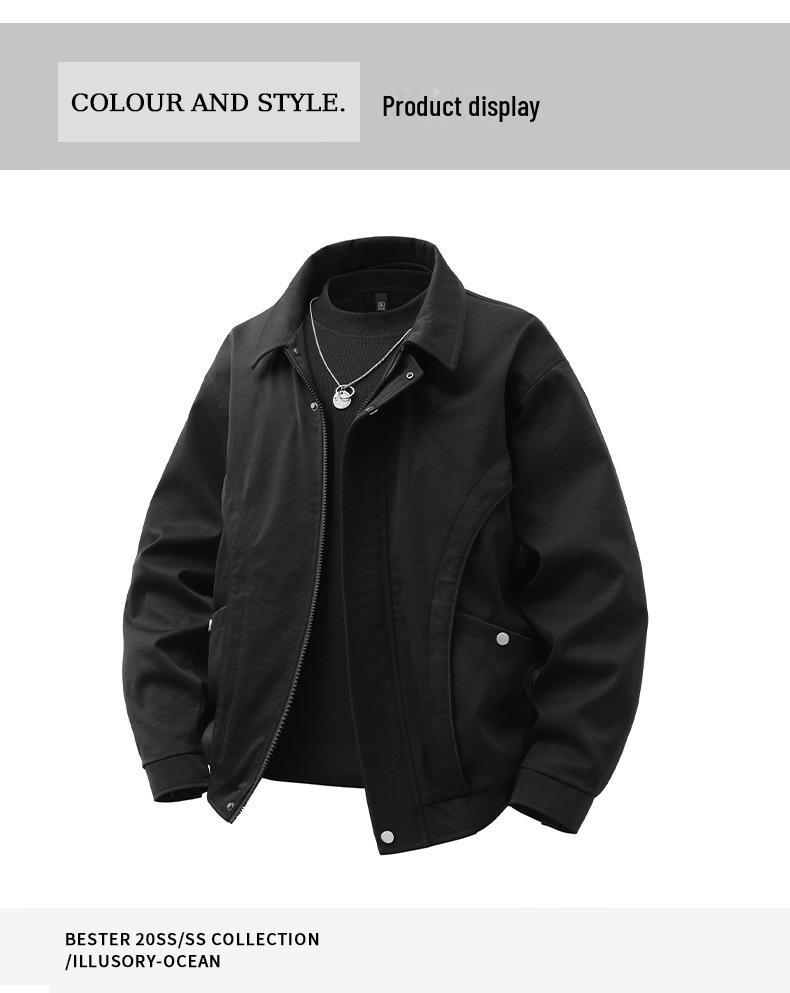 Chaqueta de Solapa Casual Americana de Moda para Hombre - Ropa de Trabajo de Piloto de Primavera, Tallas Grandes Disponibles
