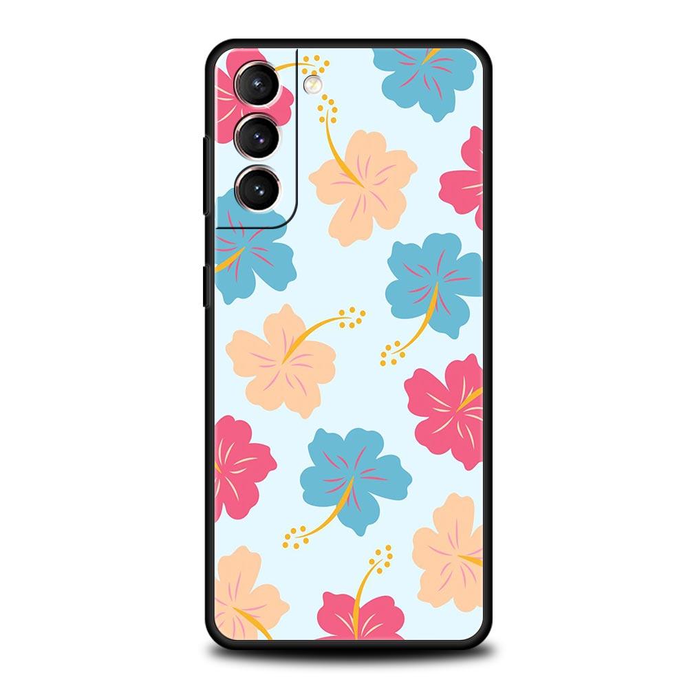 Phone Case For Samsung Galaxy S25 Edge S24 S23 S22 S21 Ultra S20 FE 5G S10 S10E S9 Plus Soft TPU Cover Summer Colorful Flower