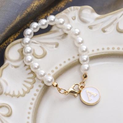 Yousheng Cup Pendant Personalized Imitation Pearl Charm Stylish Name ID Letter Handle Keychain for Water Bottle Bag