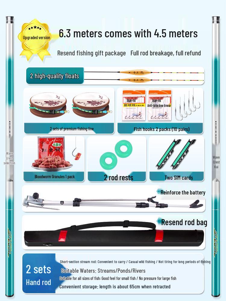 Ultralight Ultra-hard Wild Fishing Rod - 28 & 19 Action, Black Pit Big Fish, Lightweight Platform Carp Fishing Tackle