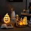 Skeleton Ghost Bonfire Night Lamp Halloween Roasting Marshmallow Ghost Statue Fake Campfire Lamp Home Party Bedroom Decoration