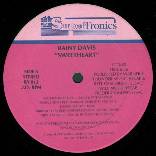 

12inch Record RAINY DAVIS - Sweetheart RY013 Supertronics 1986 US Soul/Funk Used