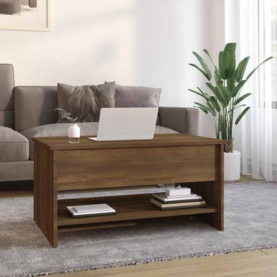 Coffee Table Brown Oak Look 80 X 50 X 40 Cm Engineered Wood