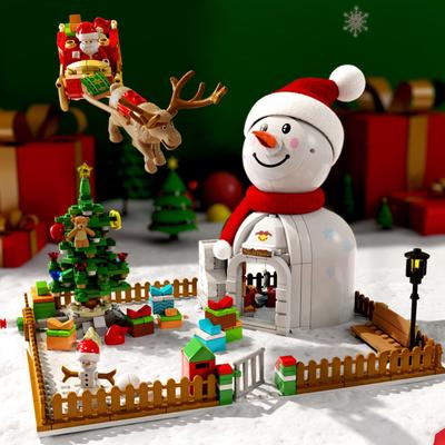Christmas Snowman Gift House 601156 Lights Puzzle Block Toys