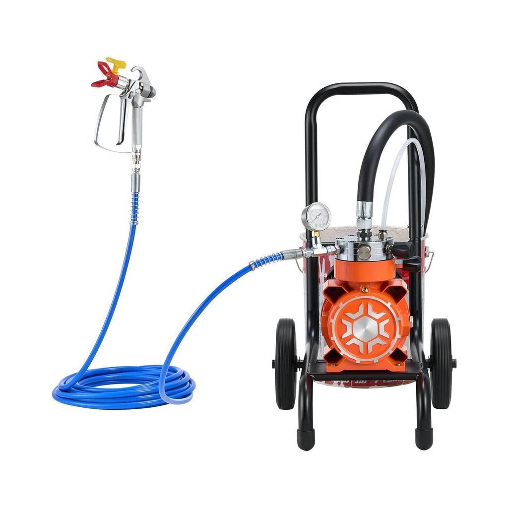 Diaphragm Airless Paint Sprayer, 900 W Efficient Cart Airless Paint Sprayer, 2200 Psi High Pressure, with Extension Pole, Cleaning Needle and Brush,