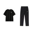 Li Ning Logo Breathable Comfortable Short Sleeve T-Shirt Straight Leg Long Pants Casual Sports Suit Men Suit AHSU651-2+AYKT413-1