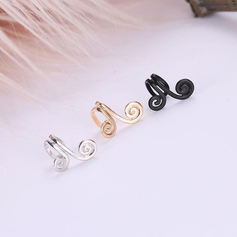 Mode Style Simple Pression des Doigts Cerceau Doré Boucle d'Oreille Clip d'Oreille Sun Wukong