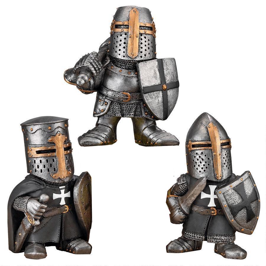 Medieval Guard Sculpture Garden Decoration Home Living Room European Sculpture Resin Crafts Armor Knight Dwarf Guard