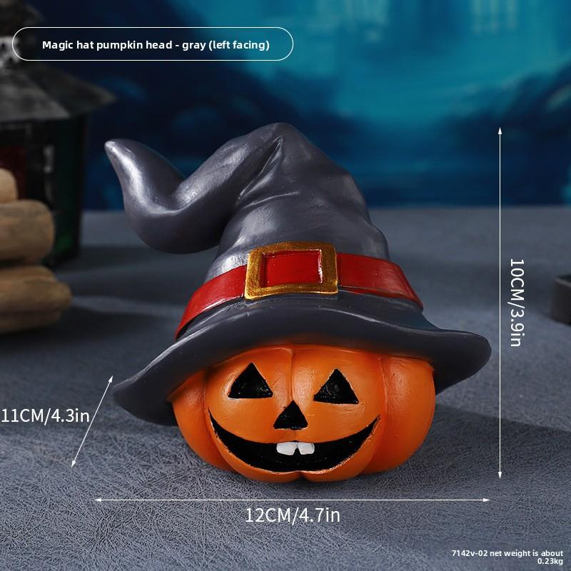 Halloween Magic Hat Ghost Figurine Miniature Landscape Ghost Resin Decoration Atmosphere-enhancing Small Decoration