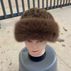 Hat Female Thickened Retro Leopard Print Plain Ear Protector Hat Show Small Face Mongolian Cold Wind Street Melon Rind Thermal Basin Hat