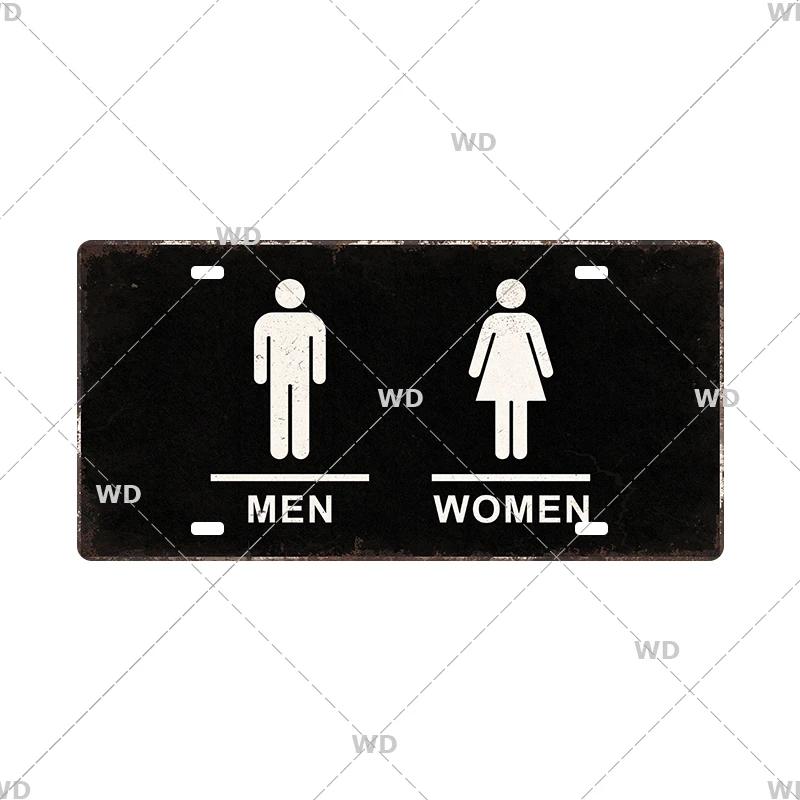 Smile WIFI Toile Caution License Plate Store Wall Decor Restrooms Tin Sign Vintage Road Guide Metal Sign Painting Plaques Poster