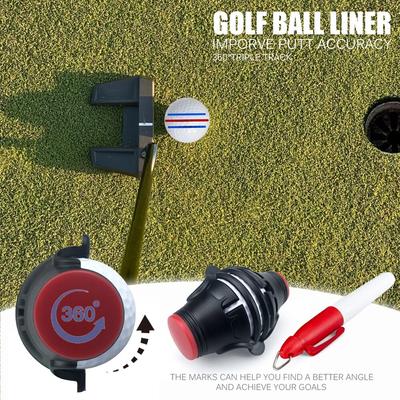 360 Degree Rotating Golf Ball Pad Marking Template Marker Pen Golf Putt Positioning Improves Putt Accuracy Assists Golf Tools