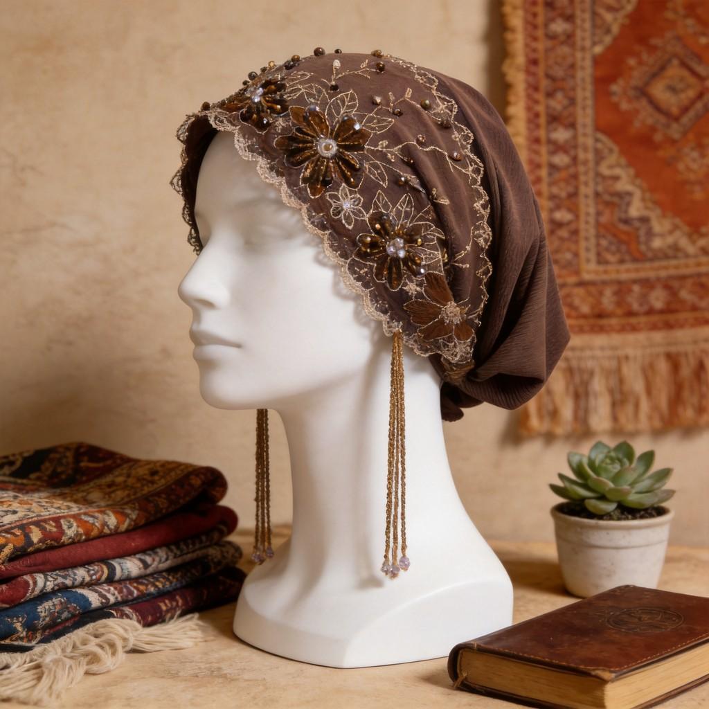 Ethnic Style Handcrafted Embroidered Lace Sun Hat For Summer Beach Travel