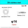 Stainless Steel 304/316 Flat Washers, M1.6-M48 Standard Sizes
