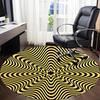 1pc Optical Illusion Waves Office Round Area Rug,  Mat Suitable ForOffice, Under Office Chairs Bedroom Living Room Home Decor, Room Deco