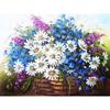 5D DIY Diamantmaleri Daisy Diamantbroderi Blomsterlandskap Korssting Hel Rund Drill Hjemmeinnredning Manuell Kunstgave