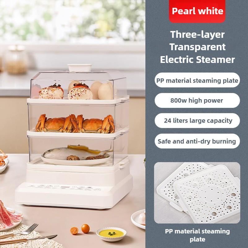 Large Capacity Electric Steamer Household Three-layer Steaming Pot Multifunctional Cooking Integrated Breakfast Machine