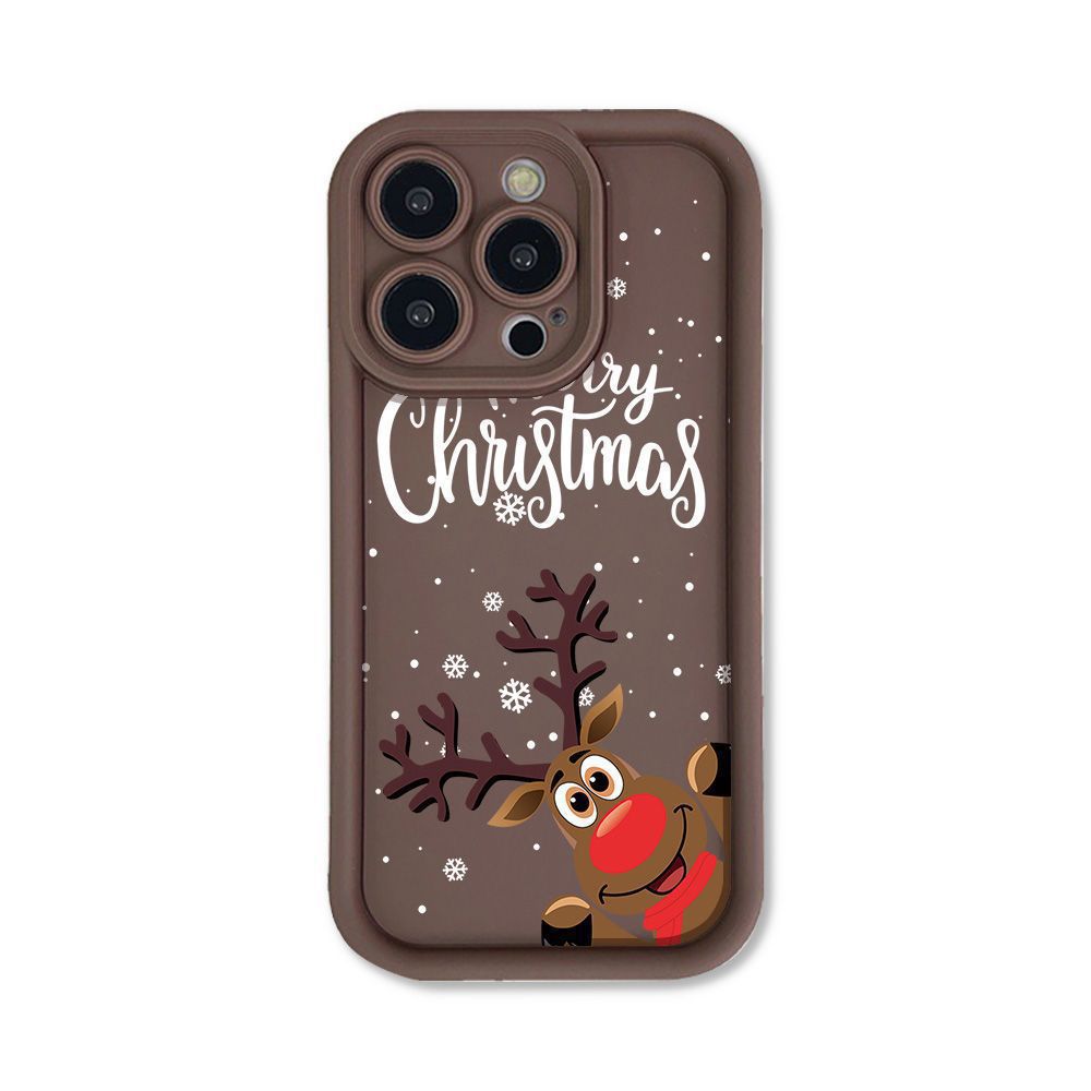 Christmas cartoon elk for iPhone16ProMax phone case 14 Apple 13 matte 12/15 Premium 11