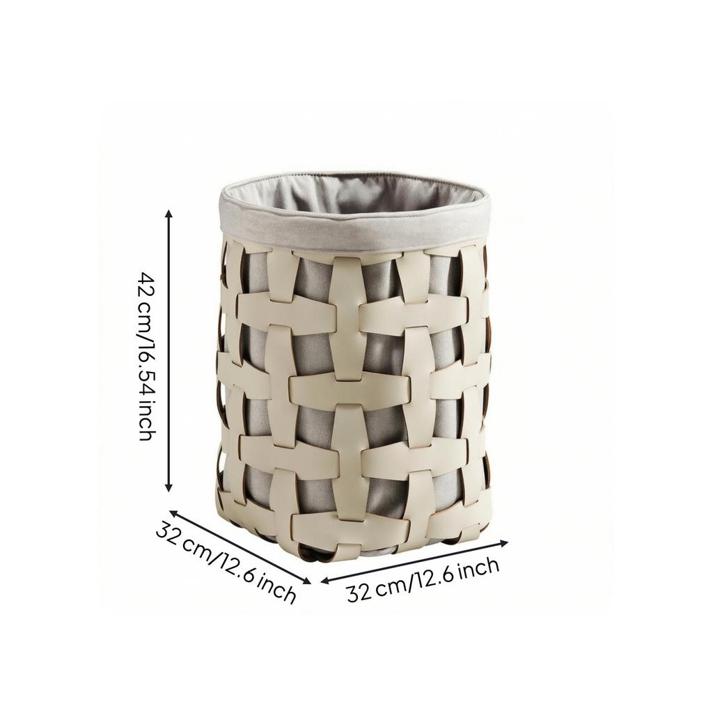 Woven Laundry Basket with Liner Decorative Storage Rigid for Bedroom