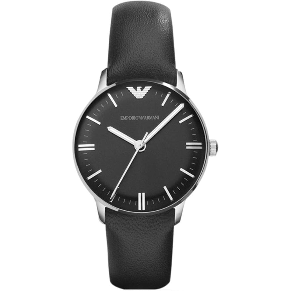 Emporio Armani Gianni Small Black Leather Black Ladies Quartz Watch AR1600 чёрный