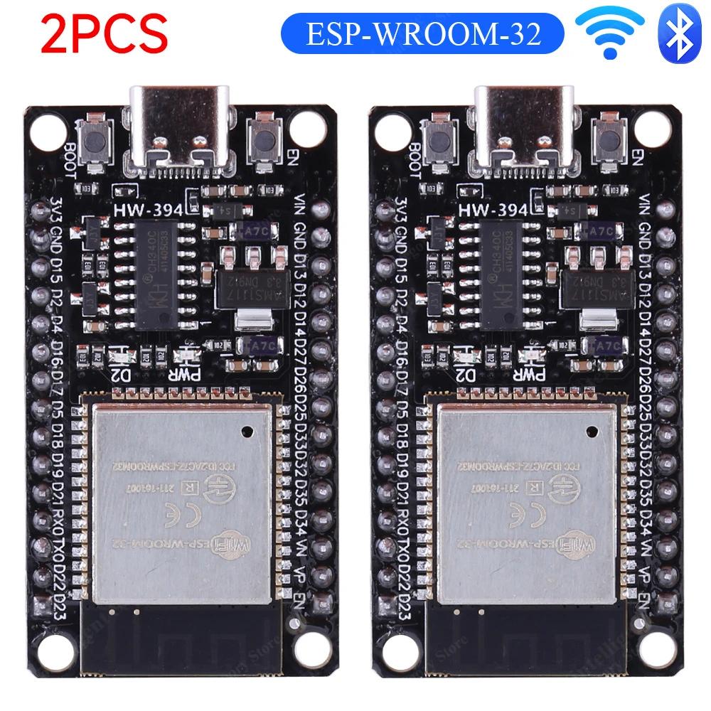 1-10PCS ESP32 WROOM-32 Development Board TYPE-C CH340C/ CP2102 Micro Modules WiFi+BT Ultra-Low Power Dual Core Wireless Modules