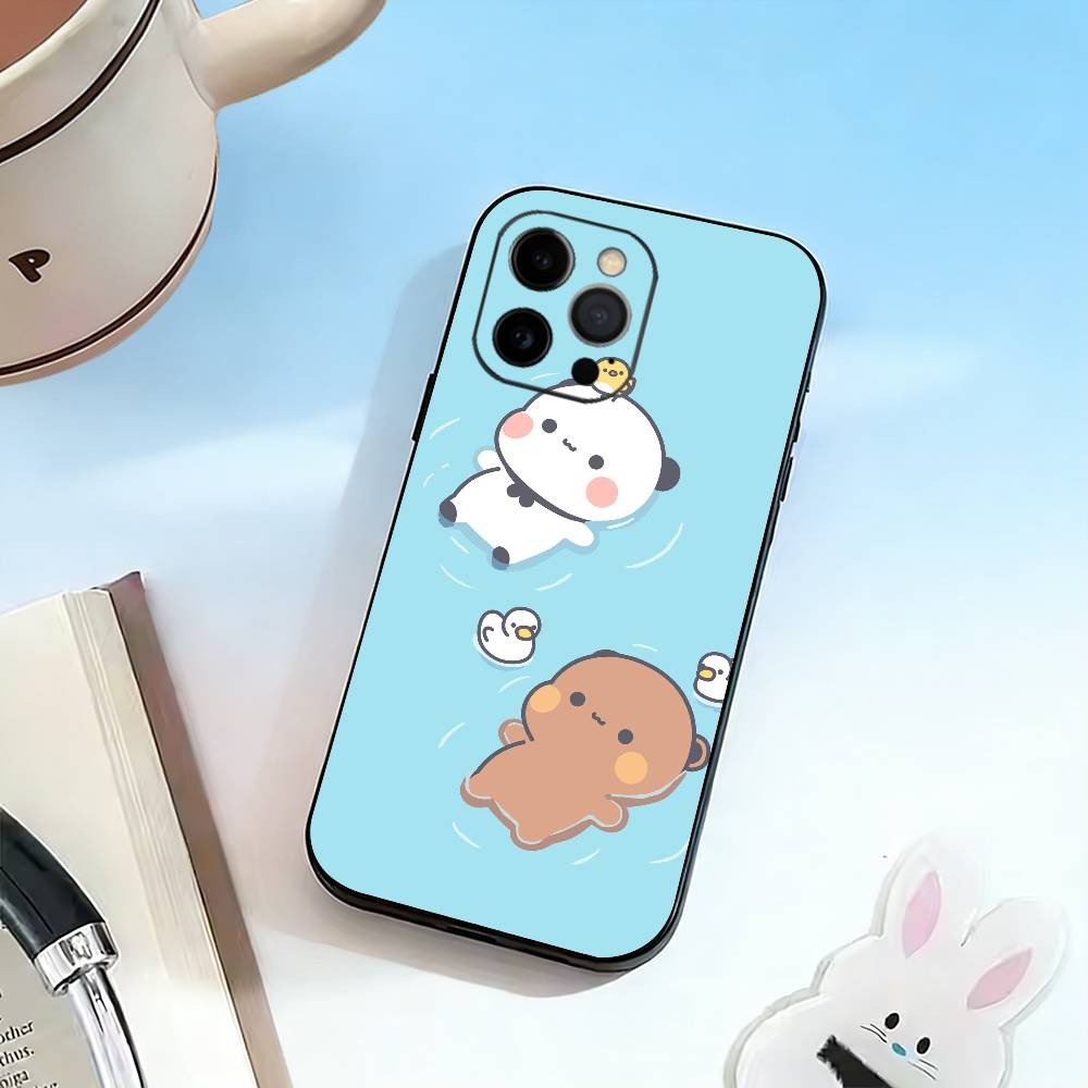 

Cute BuBu-DuDu Du Phone Case For iPhone 17,16,15,14,13,12,11 Plus,Pro Max,XS,Soft Silicone Black Cover iPhone16pro