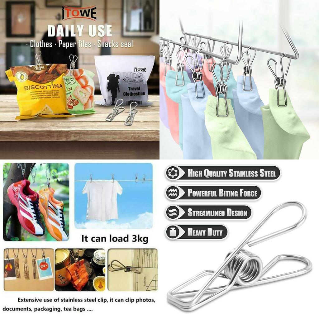 Premium Quality 20x Stainless Steel Clothes Pegs For Strong Grip And Effortless Hanging Of Delicate Items