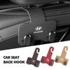 Car Logo Double Hooks Leather Holder Storage Interior Accessories For Hyundai Sonata Azera Coupe SantaFe Genesis Accent Creta lf3