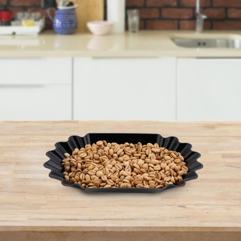 Lebensmittelechter PP-Kunststoff Kaffeebohnen Ausstellschale Probiertablett Aufbewahrungsbehälter Küchenzubehör Schwarz