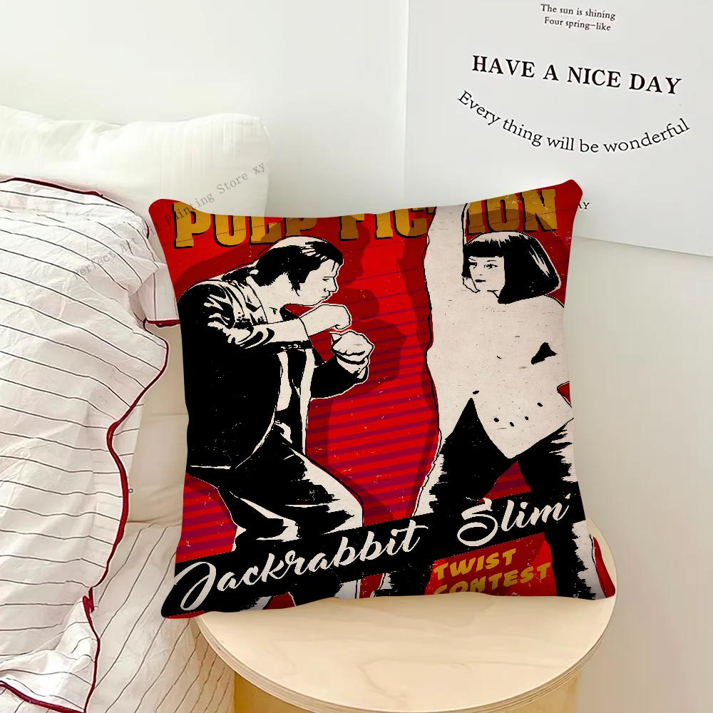 Movie P-Pulp Fiction Pillow Case Square Pillow Bedroom Sofa Leisure Comfort Cushion Car Living Room Home Decoration