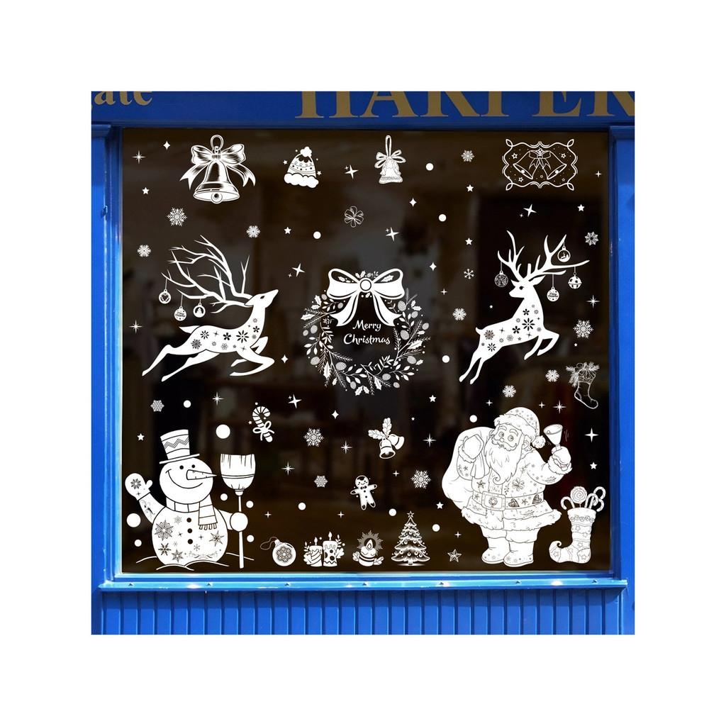 Vinyl Christmas Window Decals Snowflake Reindeer Decor For Season Festive