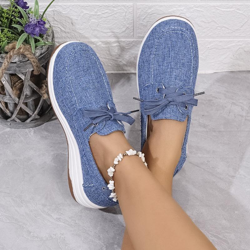 Fashion Women's Fashion Round-toed Lace-up Wedge-heeled Casual Shoes Spring and Autumn Simple and Versatile Thick-soled Vulcanized Shoes