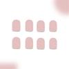 24x French Tip Full Cover False Nail Glittering Press On Nail Short Square Stick On Nail Acrylic Nail for Daily