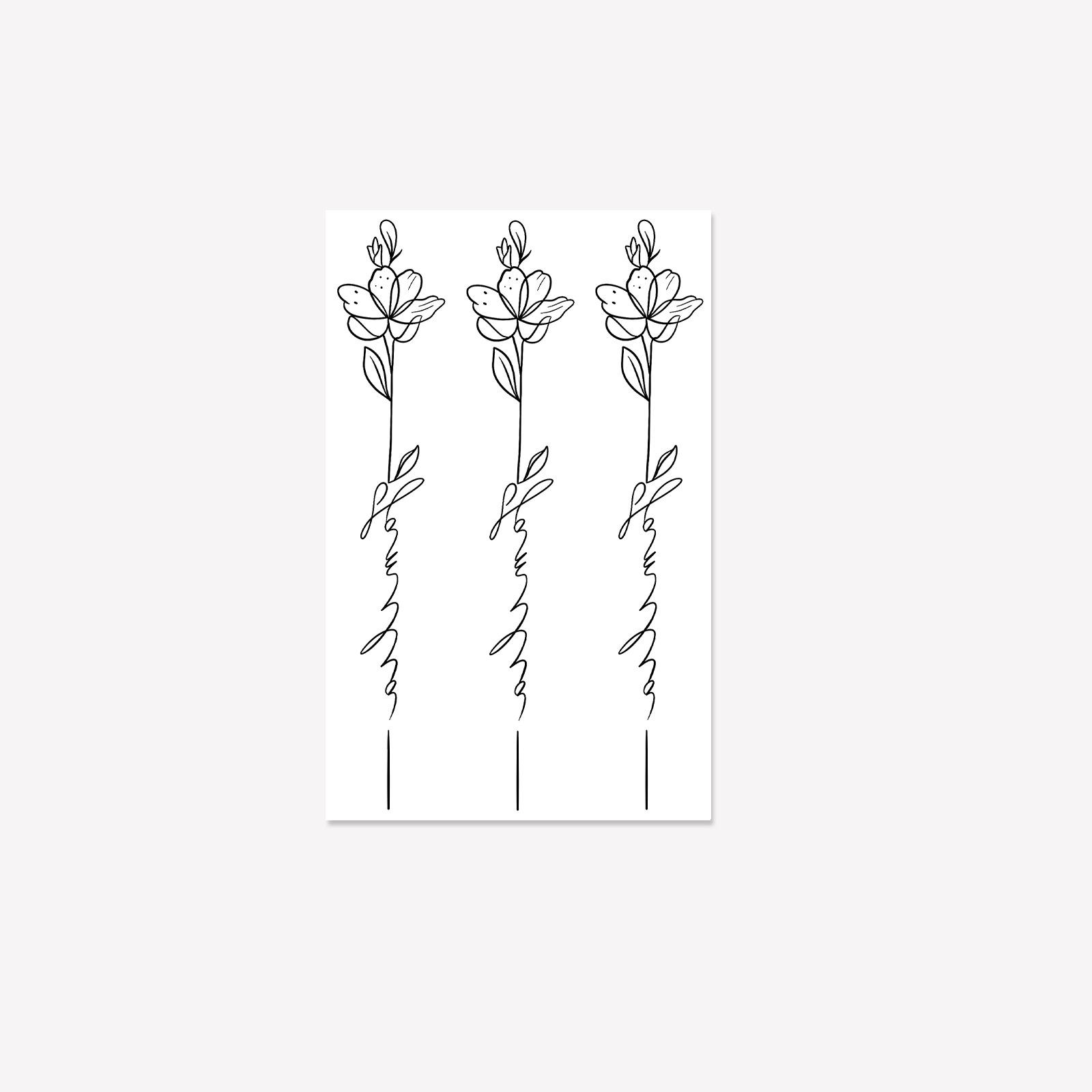 

Back Tattoo Sticker, Vertical Strip Flower Body English Butterfly Flower, Advanced Scar Covering Waterproof Simulation Sticker 12*19CM
