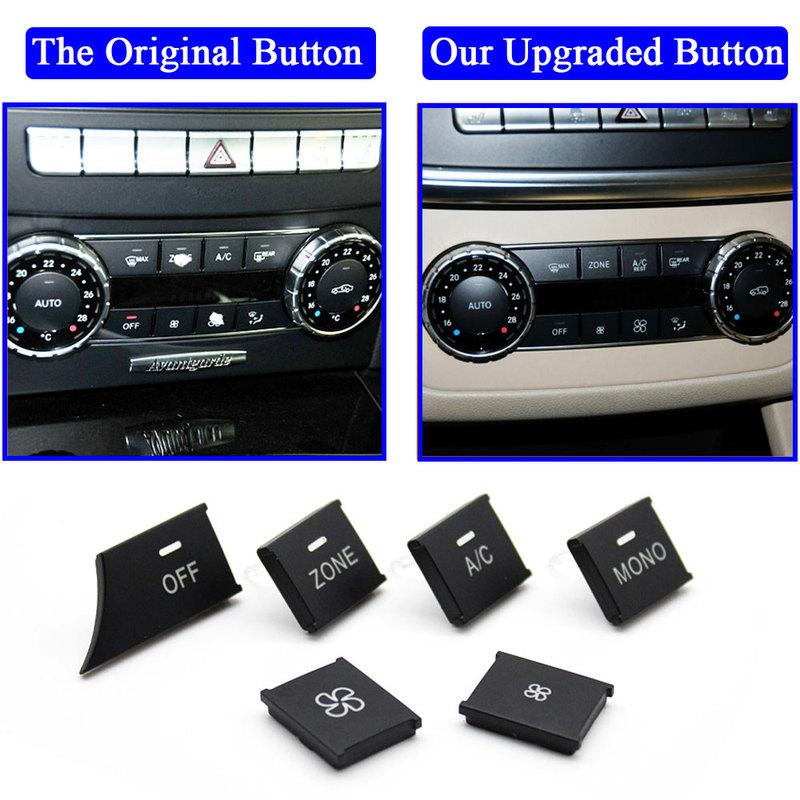 Central Console Air Conditioning Volume Key Heater AC Button Accessories For Mercedes Benz C GLK Class W204 X204 C180 C200 C300