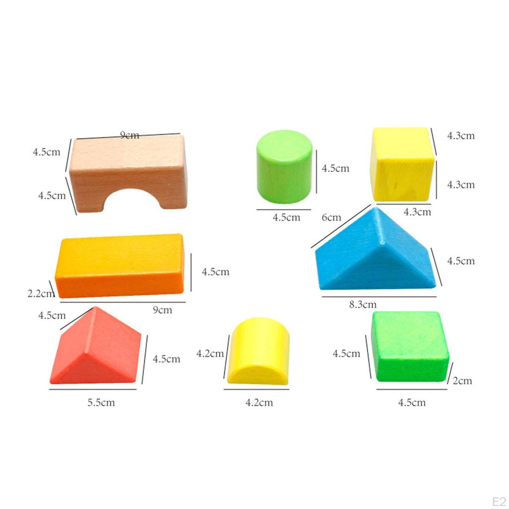 Wooden Blocks Set Montessori Toy Matching Game Stacking Construction Toys for Study