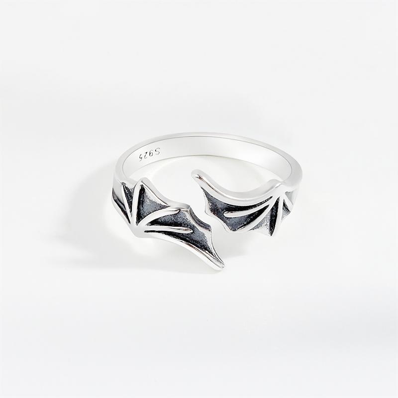 

Sole Memory Retro Demon Bat Wings 925 Sterling Silver Female Resizable Opening Rings resizable серебряный