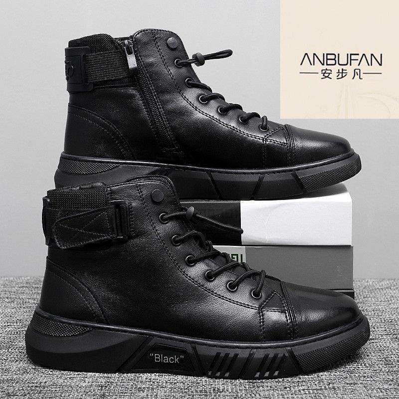 

Shoes Men s 2025 Winter New Chelsea Martin Boots Men s British Style Men s Boots Fleece Warm High Top Men s Leather Boots 44