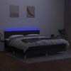 Cama com Base Box, Colchão e LED Preto 160x200 cm Tecido