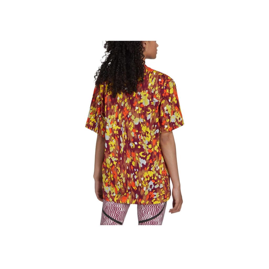 adidas All Over Floral Print Crew Neck Short Sleeve T-Shirt Women Tops Multicolor HG1931
