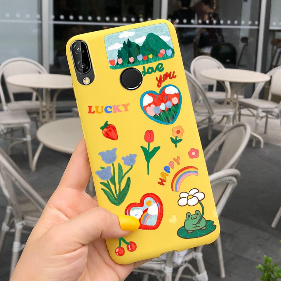 For Huawei P20 Lite Case Nova 3e ANE-LX1 ANE-LX2 Cute Cartoon Candy Color Silicone Phone Cases For Huawei P20lite Soft TPU Cover