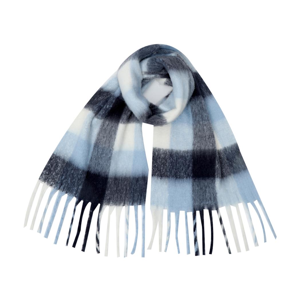 Winter Women Knitted Scarf Headscarf Casual Preppy Rainbow Plaid Tassel Scarve Elegant Lady Mujer Thick Wrap Shawl New Christmas